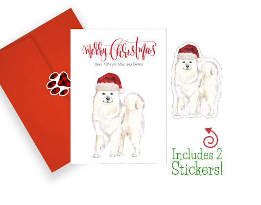 Samoyed Christmas Cards and Stickers