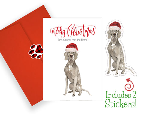 Weimaraner Christmas Cards and Stickers