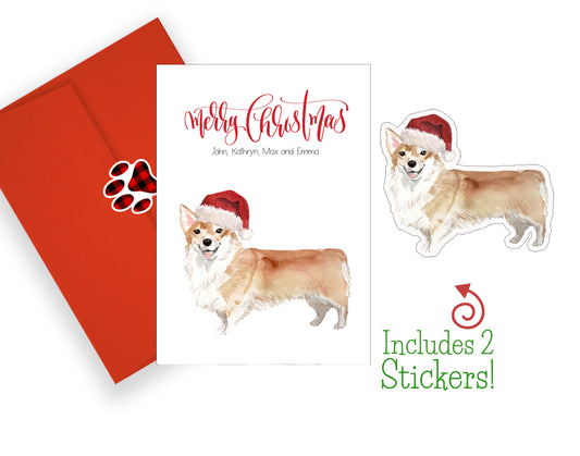 Welsh Corgi Christmas Cards and Stickers