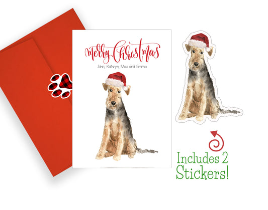 Welsh Terrier Christmas Cards and Stickers