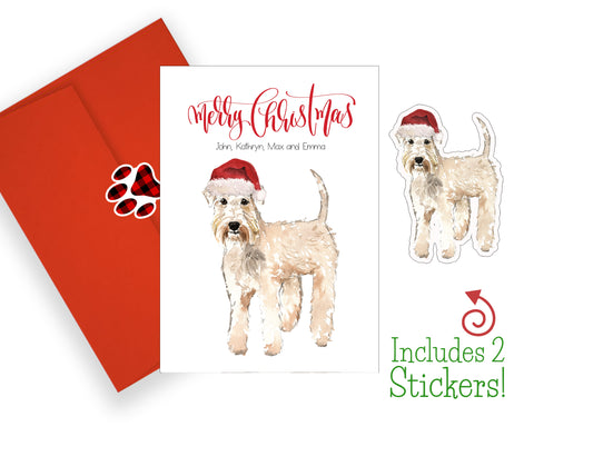 Wheaten Terrier Christmas Cards and Stickers