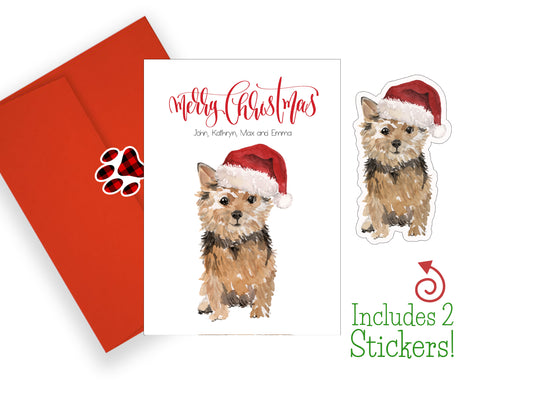 Norfolk Terrier Christmas Cards and Stickers