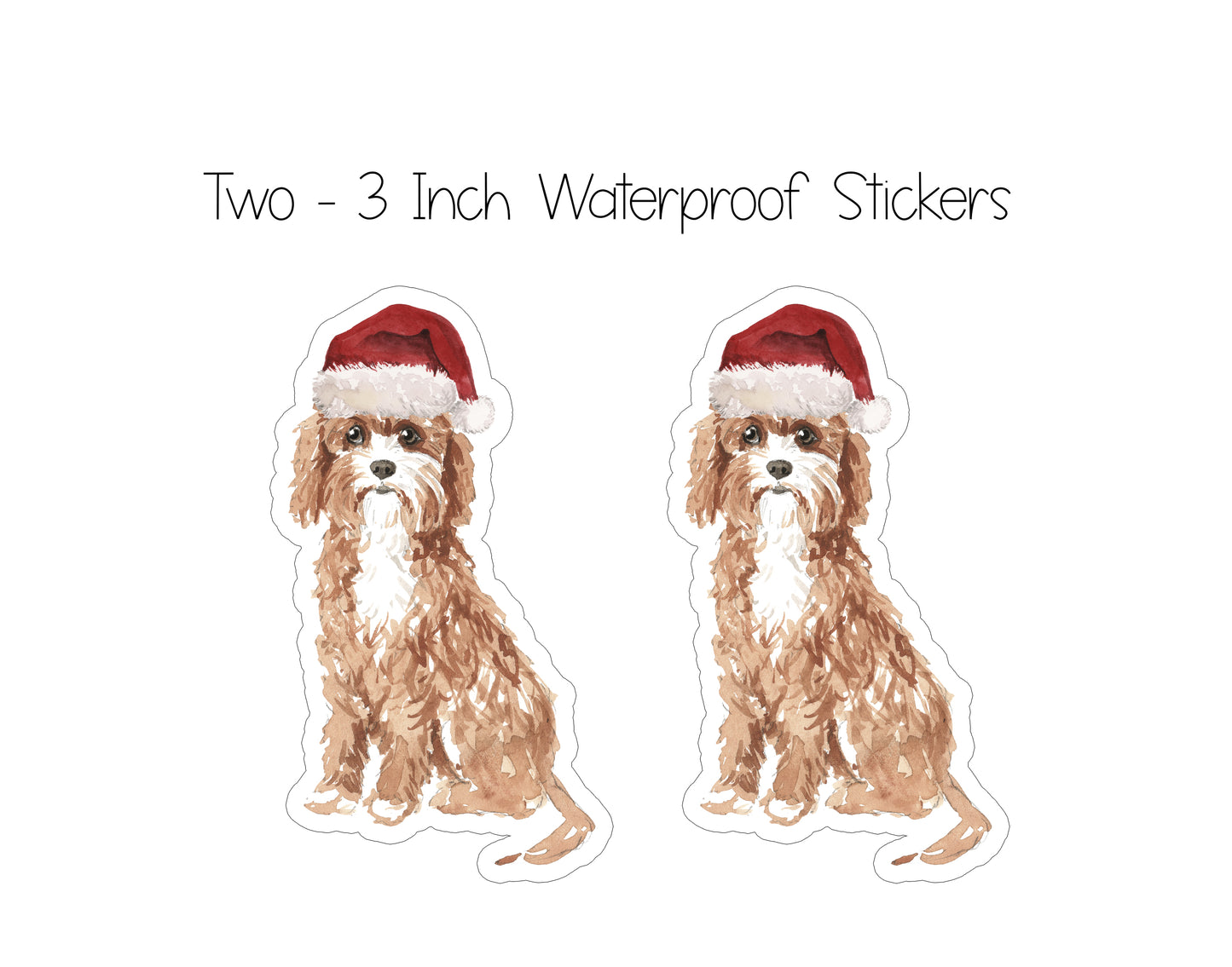 Cavapoo Christmas Cards and Stickers