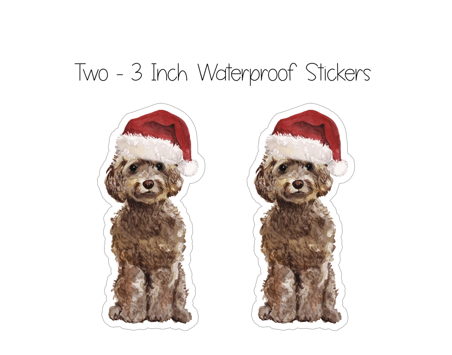 Cockapoo Christmas Ornament and Stickers