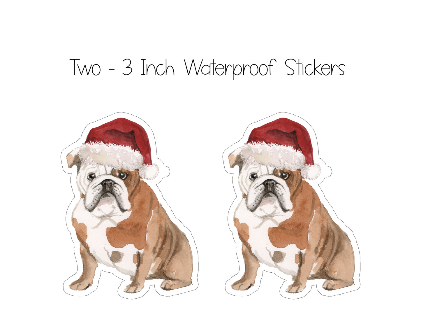 English Bulldog Christmas Cards and Stickers