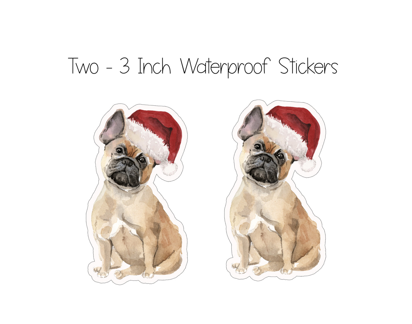 French Bulldog Christmas Ornament and Stickers