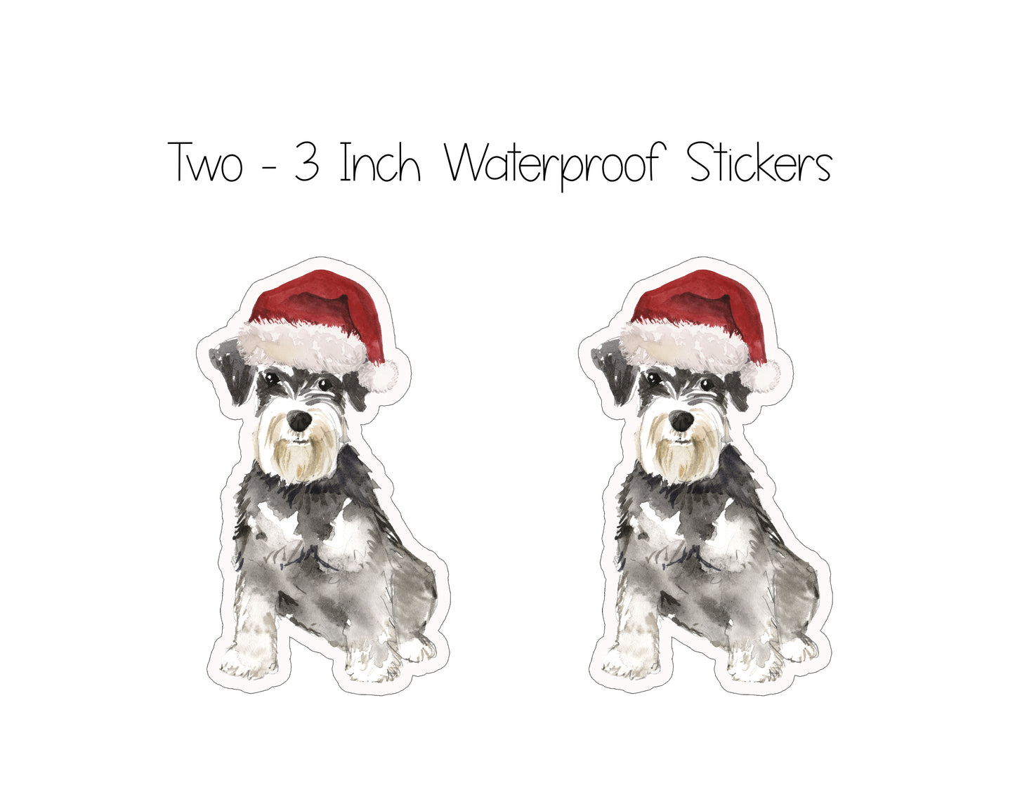 Miniature Schnauzer Christmas Cards and Stickers