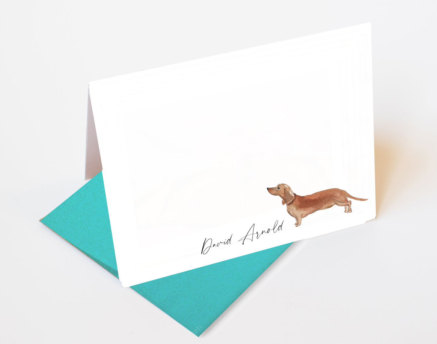 Red Dachshund Folded Note Cards and Stickers