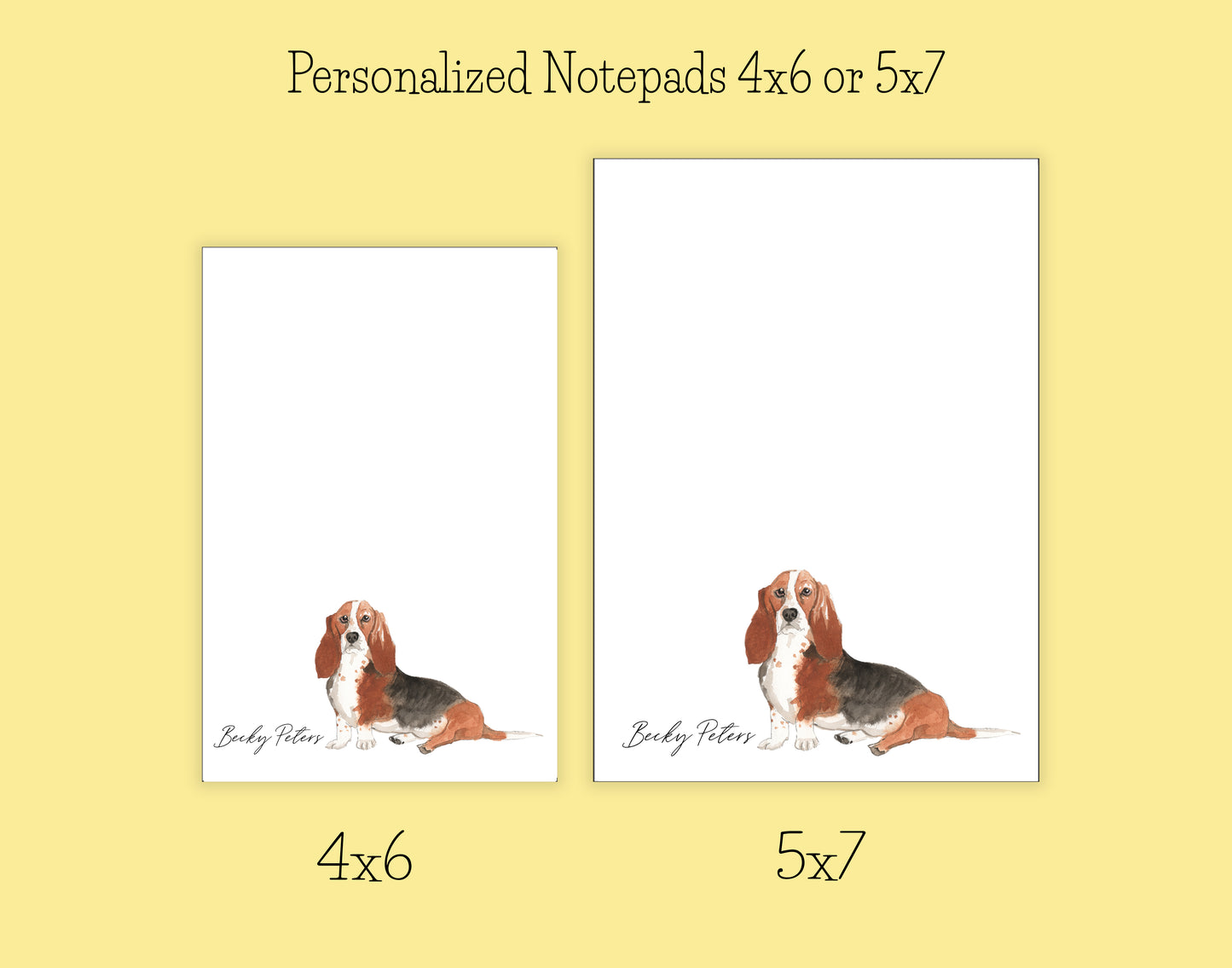 Basset Hound Dog Notepad, Card and Stickers