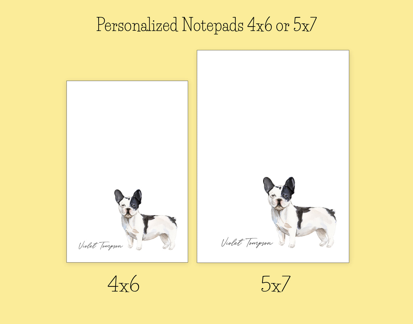 Black and White French Bulldog Dog Notepad, Card and Stickers