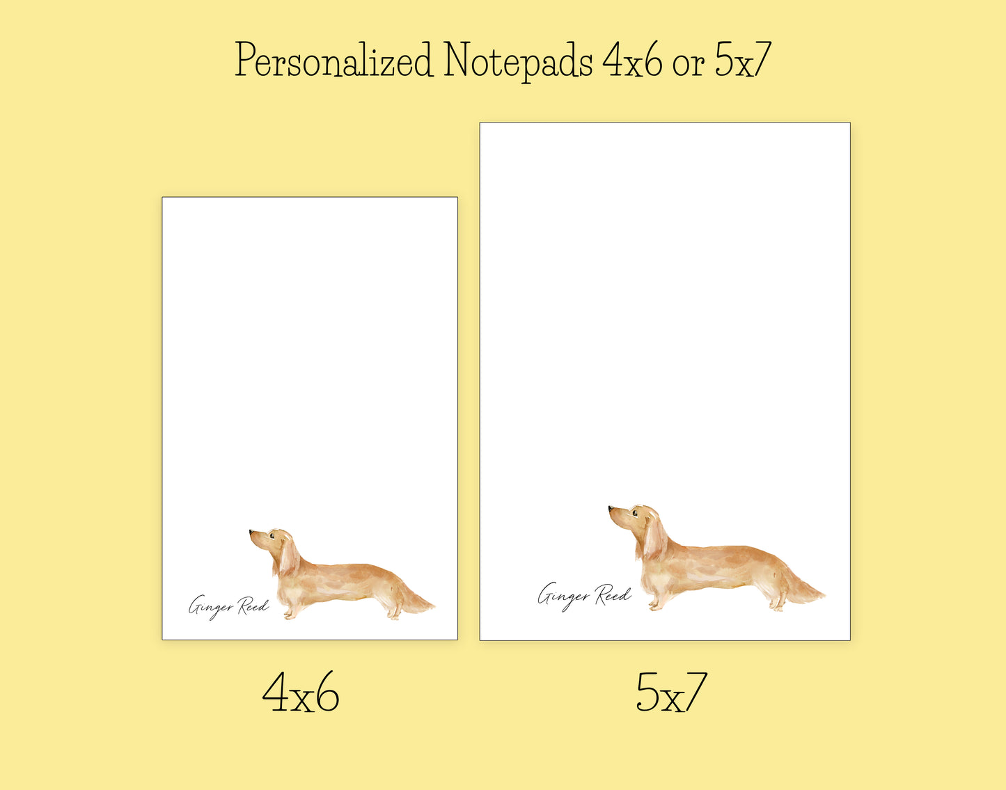 Blonde Long Hair Dachshund Dog Notepad, Card and Stickers