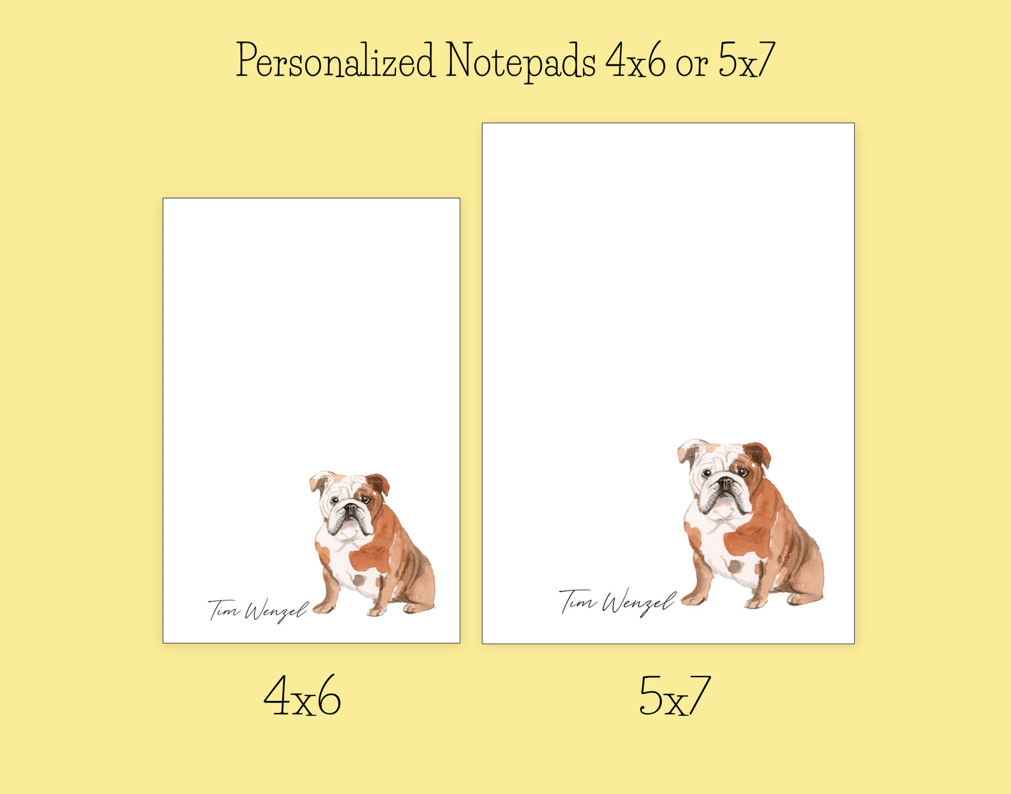 English Bulldog Dog Notepad, Card and Stickers