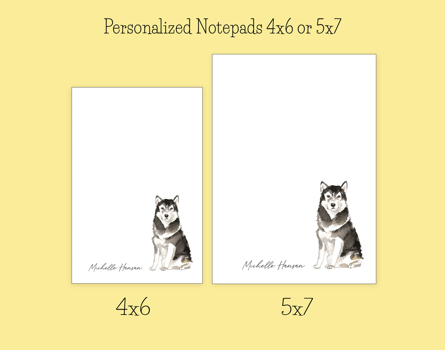 Malamute Dog Notepad, Card and Stickers