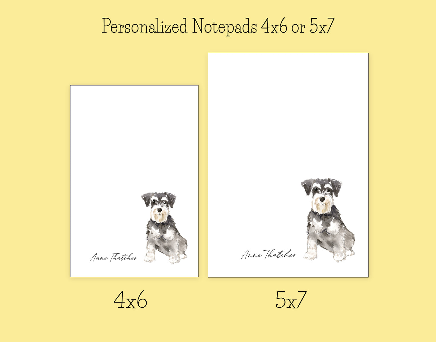 Miniature Schnauzer Dog Notepad, Card and Stickers