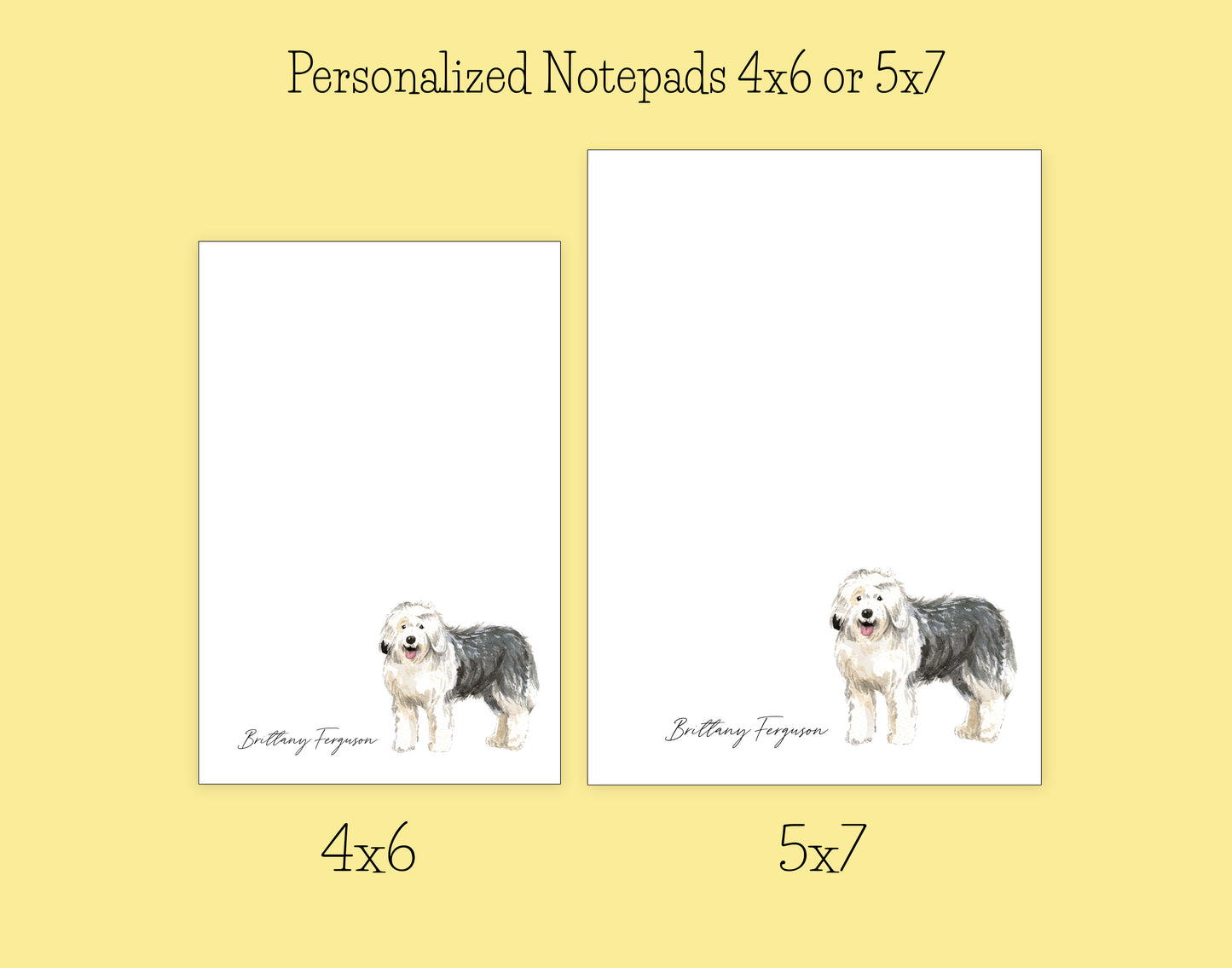 Old English Sheepdog Dog Notepad, Card and Stickers