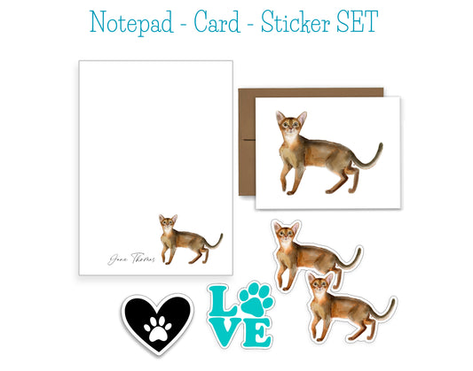 Abyssinian Cat Notepad and Stickers
