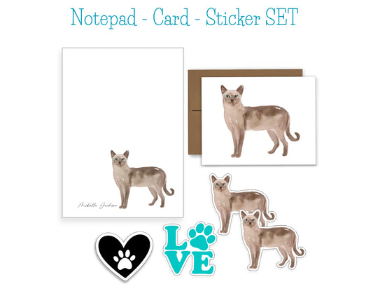 Short Hair Cat Notepad and Stickers