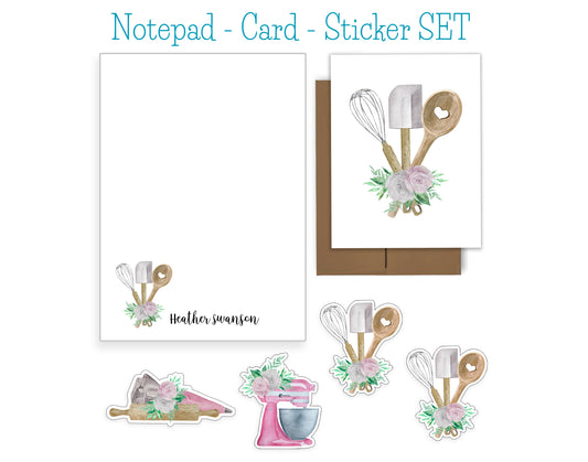 Chef Notepad, Card and Stickers