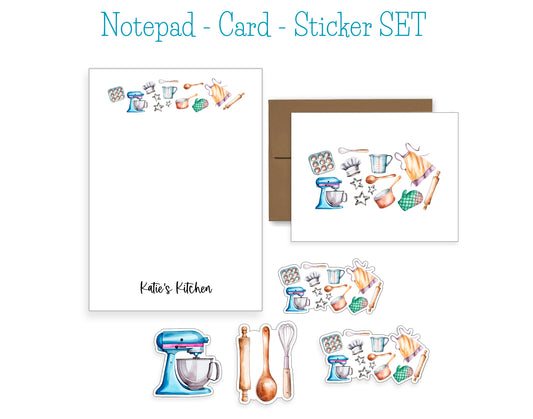 Chef Notepad, Card and Stickers