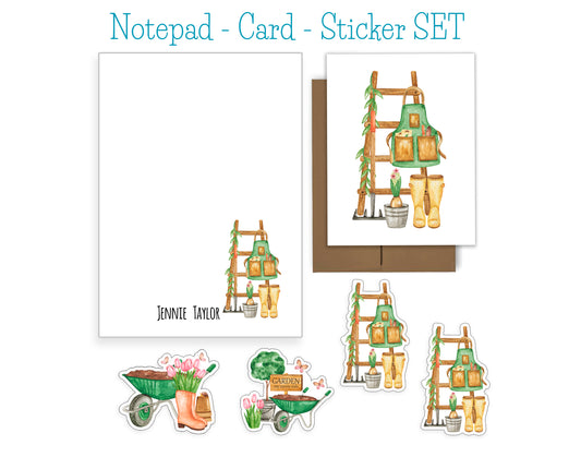 Garden Notepad, Cards and Stickers