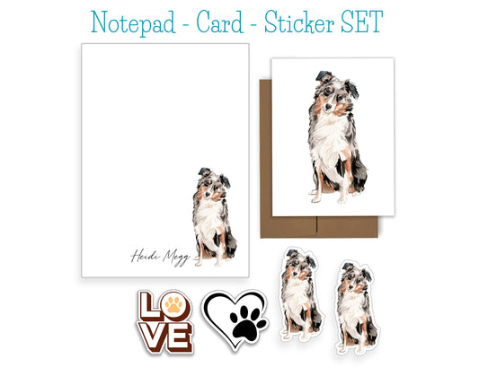 Basset Hound Dog Notepad, Card and Stickers