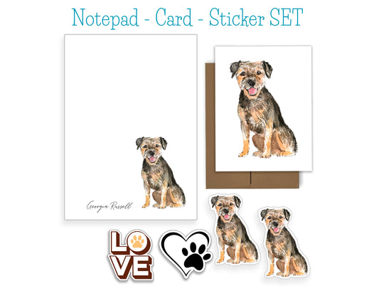 Border Terrier Dog Notepad, Card and Stickers