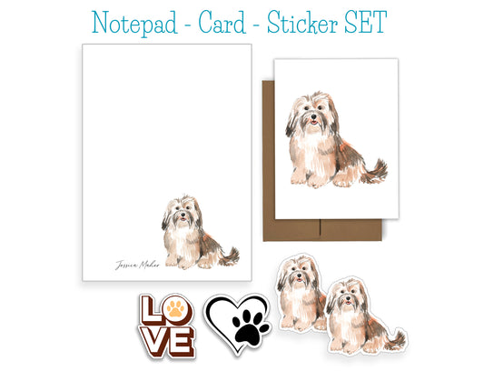 Havanese Dog Notepad, Card and Stickers