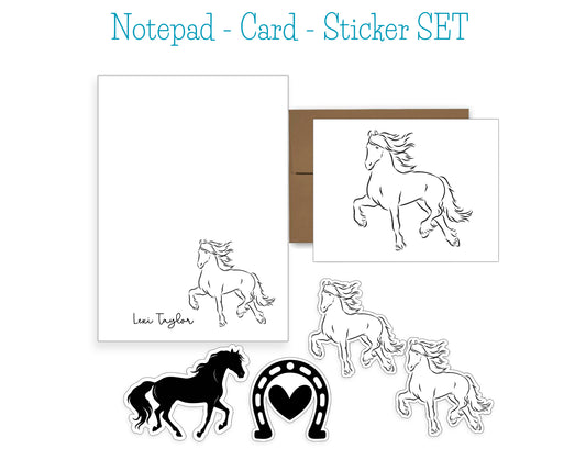 Horse Sketch Notepad and Stickers