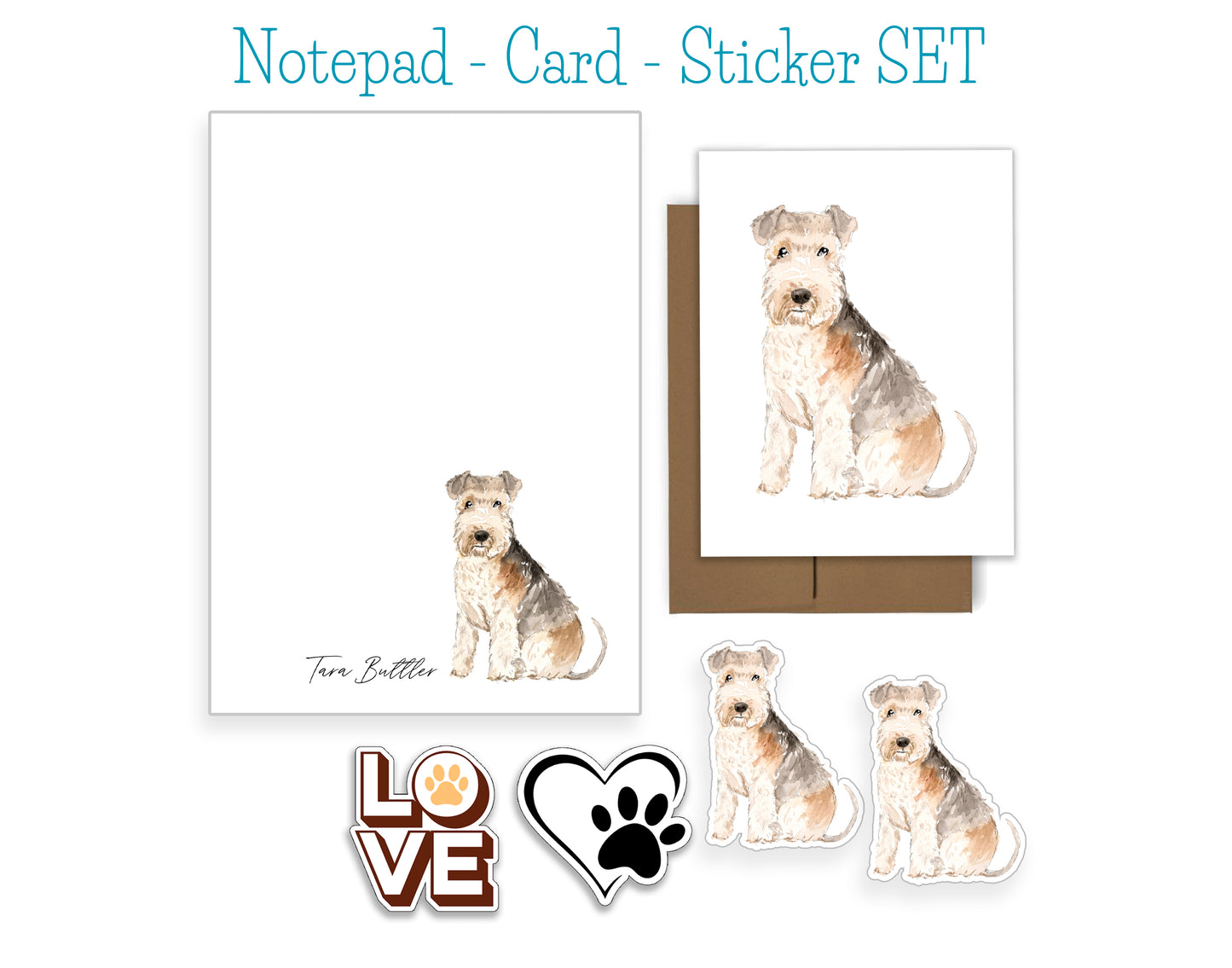 Lakeland Terrier Dog Notepad, Card and Stickers