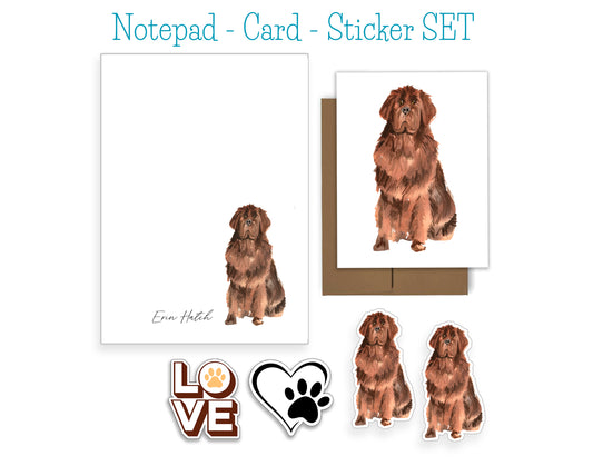 Newfoundlan Dog Notepad, Card and Stickers