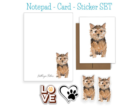 Norfolk Terrier Dog Notepad, Card and Stickers