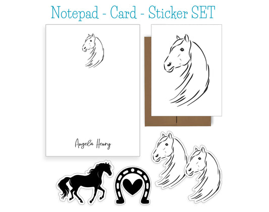 Horse Sketch Notepad and Stickers