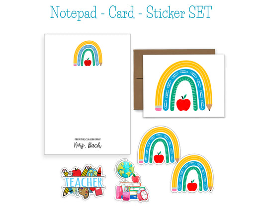 Teacher Notepad, Card and Stickers