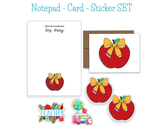 Teacher Notepad, Card and Stickers