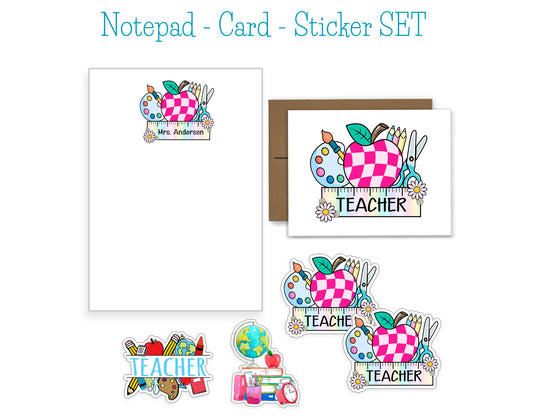 Teacher Notepad, Card and Stickers