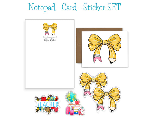 Teacher Notepad, Card and Stickers