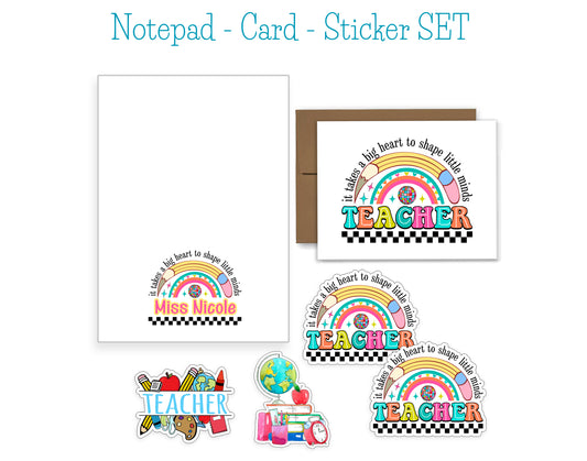 Teacher Notepad, Card and Stickers