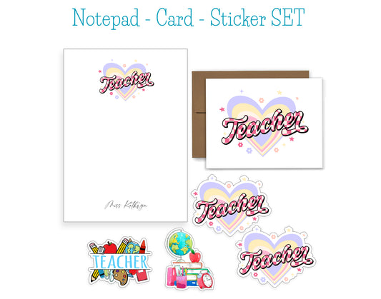 Teacher Notepad, Card and Stickers