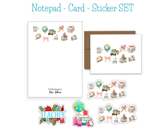 Teacher Notepad, Card and Stickers