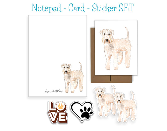 Wheaten Terrier Dog Notepad, Card and Stickers