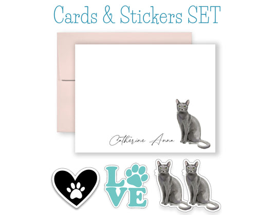 Grey Cat Folded Note Cards