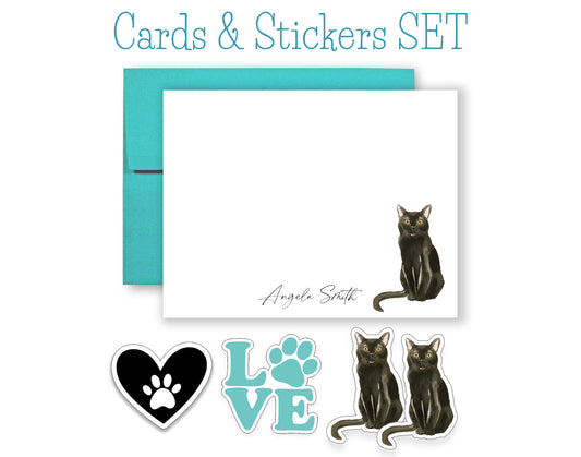 Black Cat Folded Note Cards
