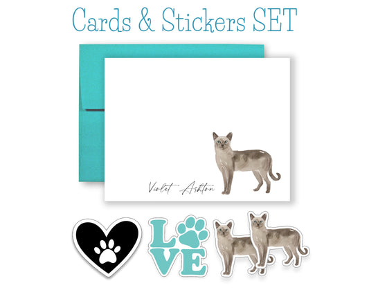 Watercolor Cat Folded Note Cards