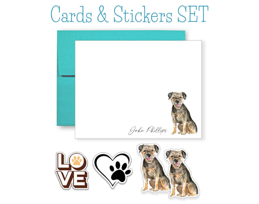 Border Terrier Folded Note Cards and Stickers