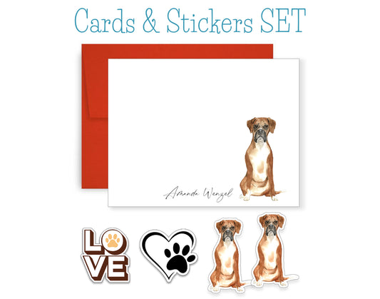 Boxer Folded Note Cards and Stickers