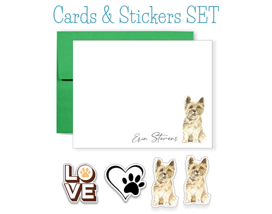 Cairn Terrier Folded Note Cards and Stickers
