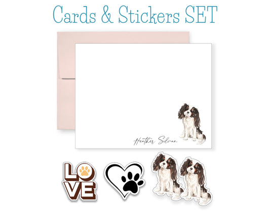 Cavalier King Charles Spaniel Folded Note Cards and Stickers
