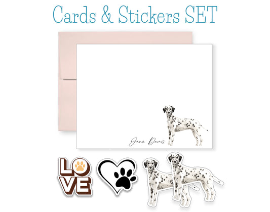 Dalmatian Folded Note Cards and Stickers