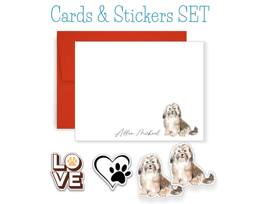 Havanese Folded Note Cards and Stickers