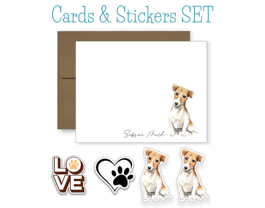 Jack Russell Terrier Folded Note Cards and Stickers